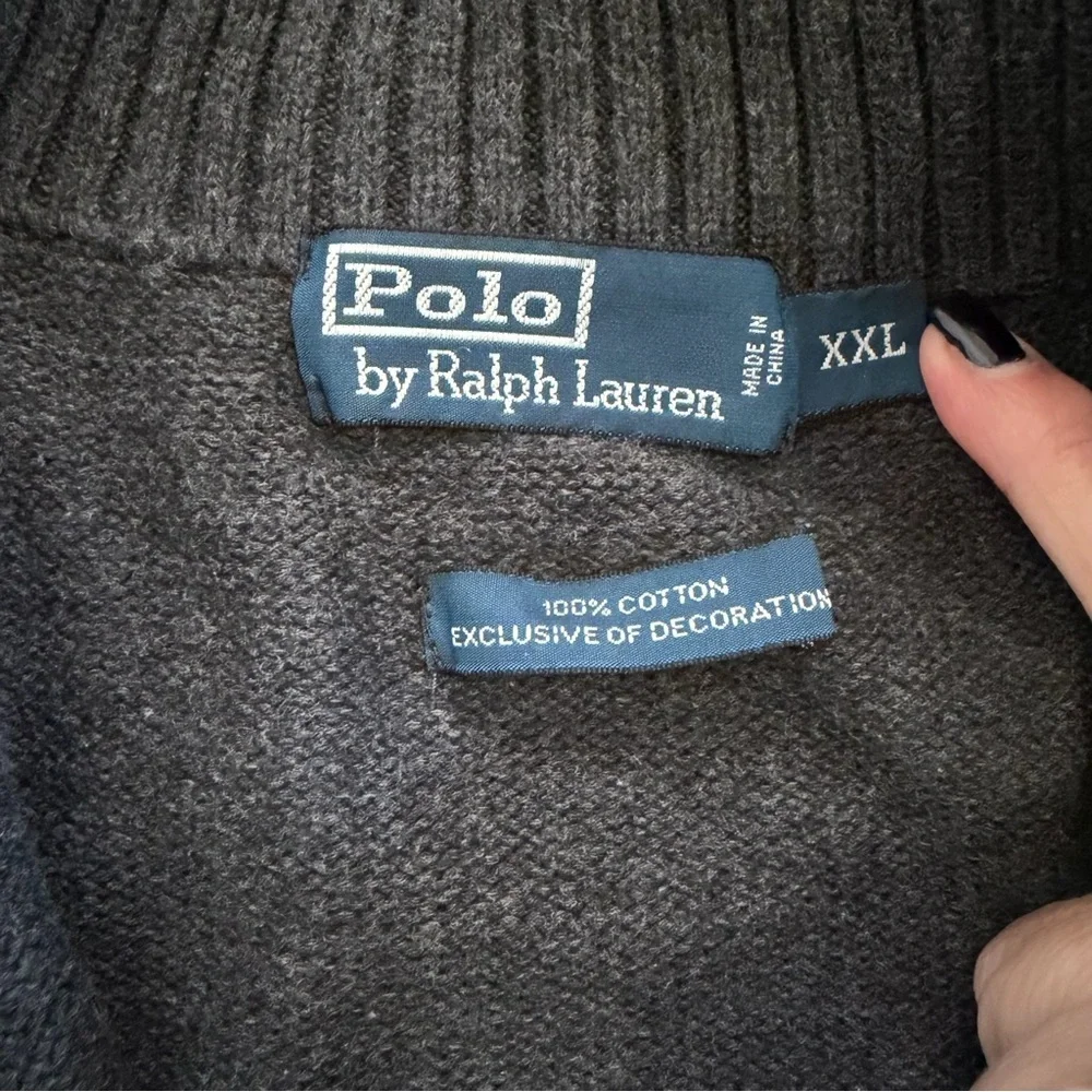Polo by Ralph Lauren Gray 1/4 Zip Sweater Size XXL